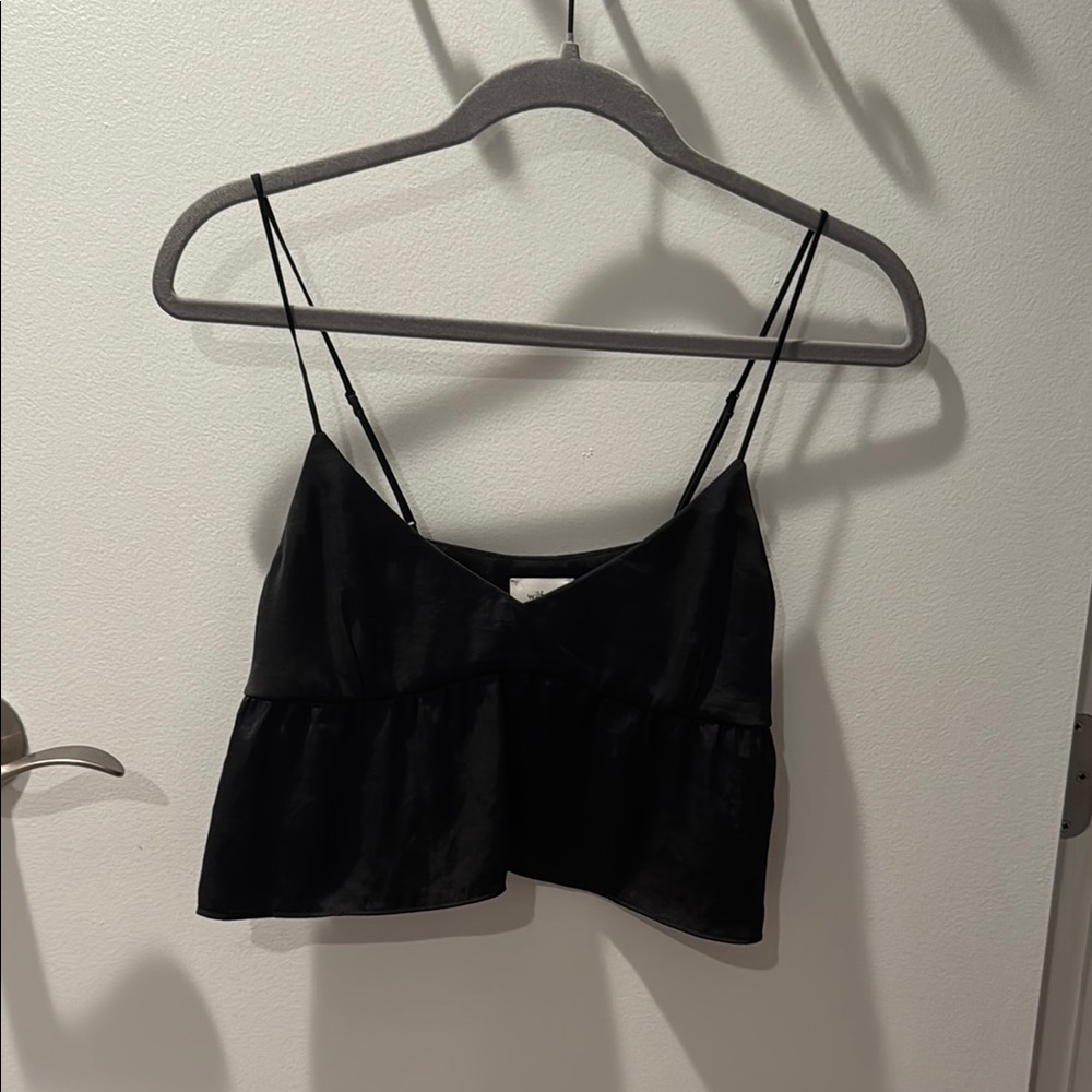 Wilfred Black Satin Tank Top